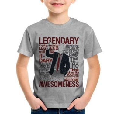 Imagem de Camiseta Infantil Legendary Awesomeness - Foca na Moda, Cinza, 10