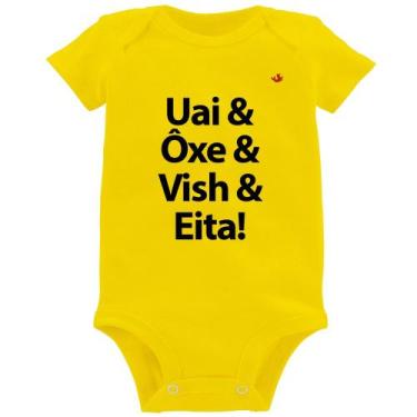 Imagem de Body Bebê Uai & Ôxe & Vish & Eita! - Foca na Moda, Amarelo, GG