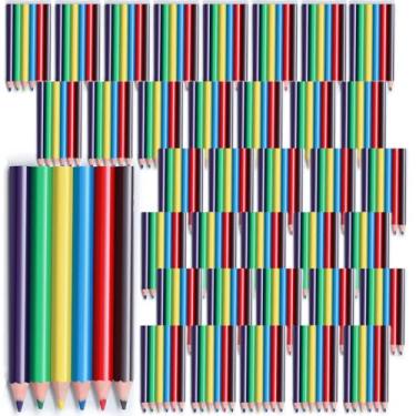 Imagem de mzfoo 45 conjuntos de mini lápis de cor a granel, lápis de cor curtos portáteis de 8,5 cm para crianças, desenho pré-afiado, pacote de cores sortidas para crianças, sala de aula e pintura (45)