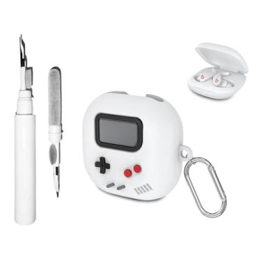Imagem de SKPY Capa de design de console de jogos portátil 3D compatível com Beats Fit Pro de silicone macio com ferramentas de limpeza de mosquetão para meninos, meninas, mulheres e homens