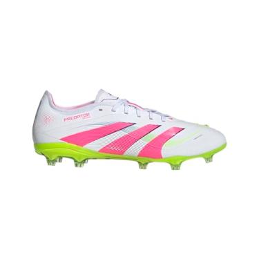 Imagem de adidas Tênis unissex Pro Firm Ground, Branco/rosa lúcido/limão lúcido, 13 Women/12 Men