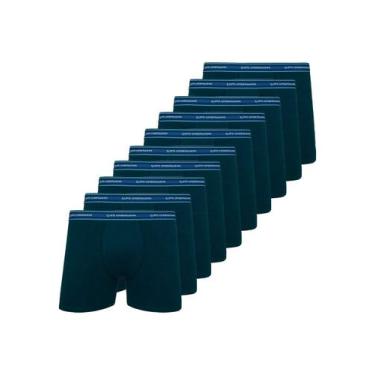 Imagem de Kit com 10 Cuecas Boxer Lupo 523-003, Azul marinho, G