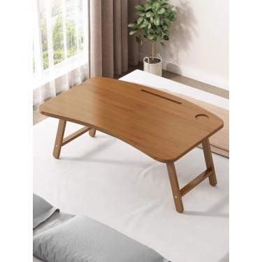 Imagem de DoUxie Dobrável bambu mesa de cama de computador portátil cinto suporte portátil mesa de computador portátil adequado cama sofá cor mesa de tablet