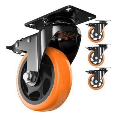 Imagem de Kit 4 Rodinha Rodízios Roda Reforçada Giratórias 3 Polegadas - Bestfer