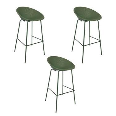 Imagem de Kit 3 Banquetas Drops Verde Rivatti