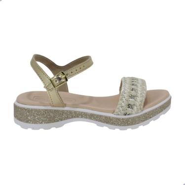 Imagem de Sandália Infantil Molekinha Dourada com Brilho