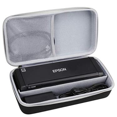 Imagem de Aproca Estojo rígido para viagem, compatível com Epson Workforce ES-300W ES-200 ES-300WR scanner de documentos portátil colorido sem fio