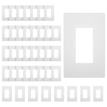 Imagem de HEERJUS Decorator Placa De Parede Sem Parafusos Tampa Interruptor Luz Tomada 1 Via Para Interruptor, Dimmer, Gfci, Usb (Pacote Com 50 Unidades)