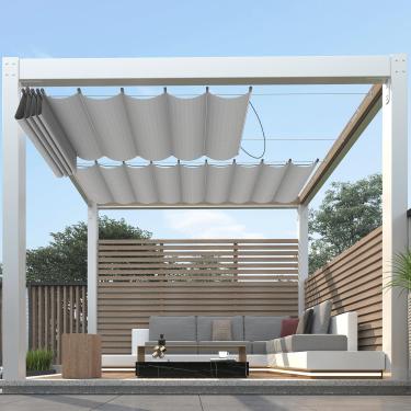 Imagem de FLORALEAF 3' X 12' Cobertura De Sombra Pérgola Retrátil Substituição, Toldo Deslizante Com Cabo, Ferragens Para Pátio Externo, Varanda, Garagem, Deck, Quintal