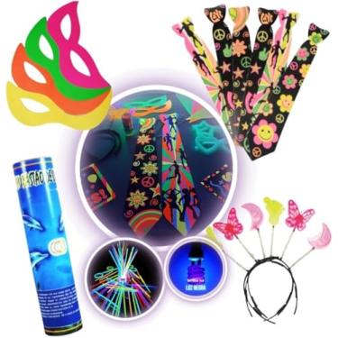 Imagem de Festa Neon Casamento Balada Kit 125 Adereços Pista De Dança