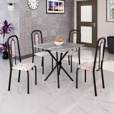 Imagem de Conjunto Sala de Jantar com 4 Cadeiras Lívia Bege / Preto