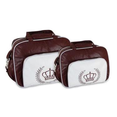 Imagem de Kit Sacola e Frasqueira Bebê Mave Baby Liso, Marrom