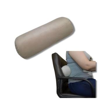 Imagem de Almofada Cilíndrico Rolo Multifuncional Firme Artesanal para Apoio da Cabeça Pescoço Lombar Pernas Trabalho Viagens Descanso (Bege)