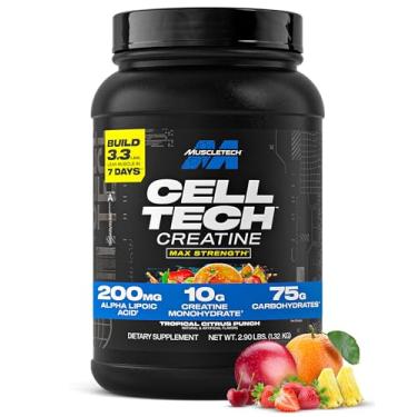 Imagem de MuscleTech Creatina monohidratada em pó Cell-Tech Creatina em pó pós-treino bebida de recuperação muscular para homens e mulheres, suplementos de musculação tropical Citrus Punch, 1,3 kg (27 porções)