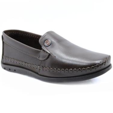 Imagem de Mocassim Couro Pegada 141601 Masculino - Marrom Escuro, 39