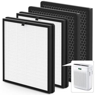 Imagem de Pacote com 4 filtros de substituição F1 compatíveis com purificador de ar AMEIFU F1, filtros de dupla face para casa grande sala de até 2200 pés quadrados, H13 True HEPA e filtro de carvão ativado