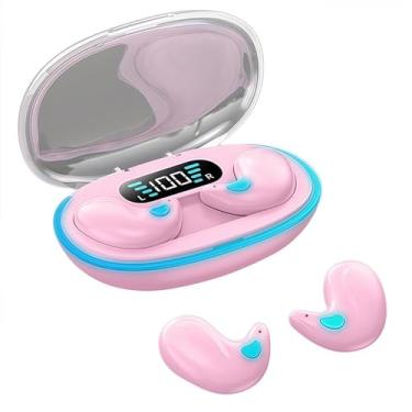Imagem de TWS Fones de ouvido Bluetooth à prova d'água com microfone embutido para chamadas em HD para trabalho e escritório Fones de ouvido estéreo ocultos sem fio X55 para dormir-Pink