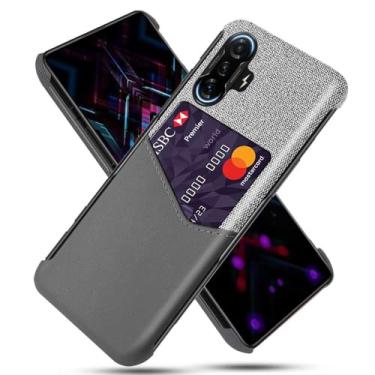 Imagem de Capa para Xiaomi Redmi K40 Gaming,Tela e tampa de couro PU,Antideslizante,360°cobertura completa à prova de choque com 1 slot de cartão atrás,Prevenção de queda-Gray