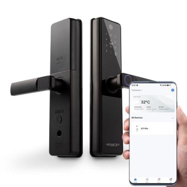 Imagem de YESOP Fechadura Digital Eletrônica Inteligente Wifi Câmera Tag Senha Chave App Abertura À Distância Compatível Com Tuya