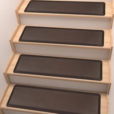 Imagem de PURE ERA Tapetes antiderrapantes acolchoados para escadas, antifadiga, protetores de escada para ambientes internos, antiderrapantes, fita antiderrapante, tapetes confortáveis laváveis 20 x 76 cm (2