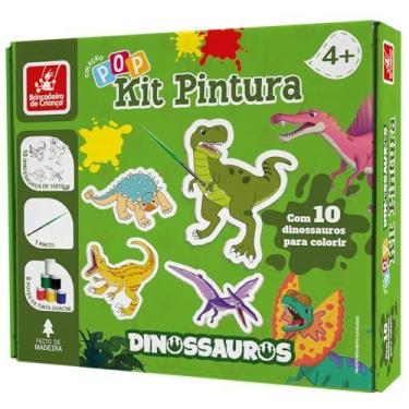 Imagem de Brinquedo Para Colorir Dinossauros Kit Pop C/10 Telas - BRINC. DE CRIA