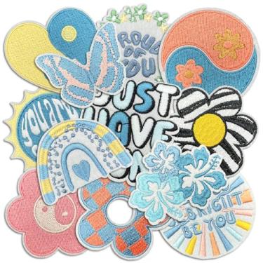 Imagem de Adesivos femininos Boho para passar a ferro, aplique de bordado fofo, adesivos decorativos DIY para jeans, jaquetas, roupas, mochilas, chapéus (Boho6 12 peças)