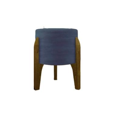 Imagem de Puff gui, cor azul, base em madeira, esilo moderno, pagar pix, decorar