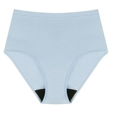 Imagem de AIRCUTE Roupa íntima lavável para incontinência urinária para mulheres, à prova de vazamento, absorvente de algodão, 60 ml, 1 pacote (azul bebê, médio)