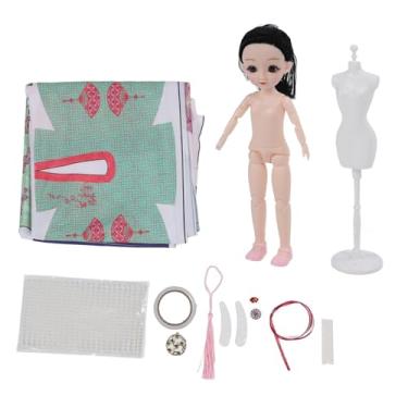 Imagem de HEEPDD Kit de Roupas de Bonecas Infantis, Kit de Artesanato Criativo de de Estilista para Bonecas de 30 Cm Com Tecido de Estilo Hanfu para Aniversário e Educação Infantil
