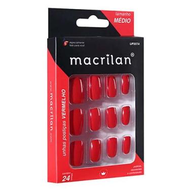 Imagem de Unhas Postiças Macrilan Tamanho Médio, Vermelho - UP307A
