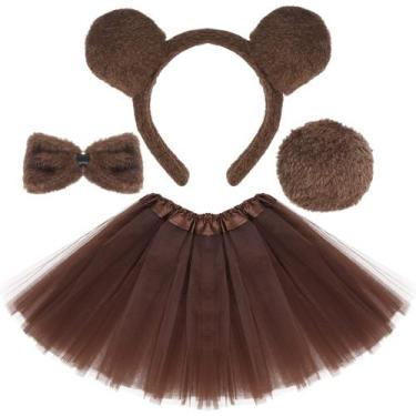 Imagem de Fantasia Jmkcoz Kids Animal Brown Bear com acessórios