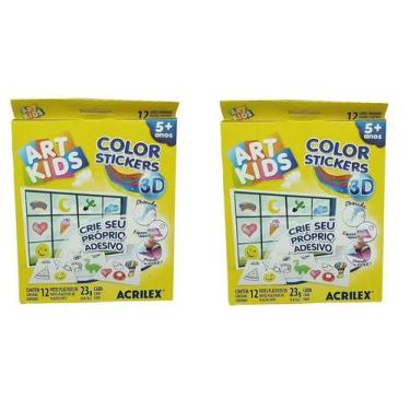 Imagem de Kit 2 Adesivos Color Stickers Acrilex Crie Seu Adesivo
