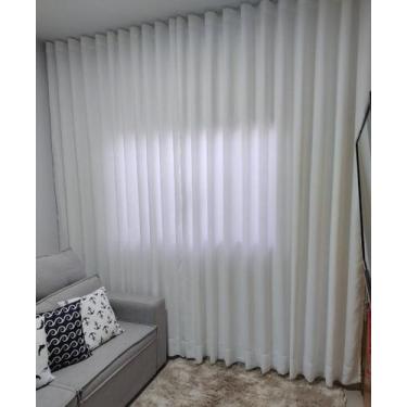 Imagem de Cortina Alto Padrão Voil Linho Trilho Wave Suiço Voal Com Forro 4,00x2