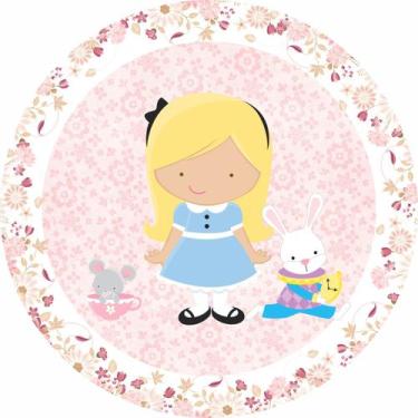 Imagem de Painel de Tecido Sublimado Redondo Alice no Pais das Maravilhas Cute F