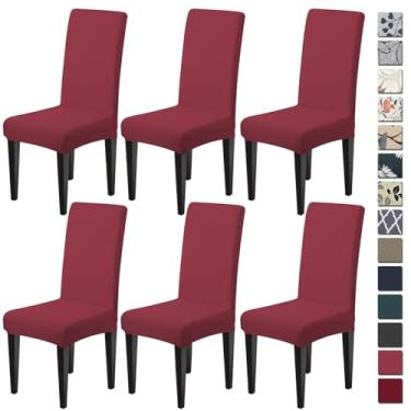 Imagem de Dioxide Capas de cadeira de alta elasticidade para cadeiras de jantar, conjunto de 6 capas de cadeira de jantar laváveis removíveis, capas de assento macias para casa, cozinha, festa, hotel