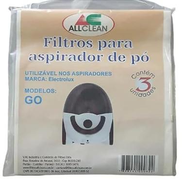 Imagem de SACO FILTRO DESCARTÁVEL PARA ASPIRADOR DE PÓ ELETROLUX GO Contém 3 unidades