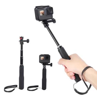 Imagem de Mechrig Bastão de selfie curto de 48,3 cm, haste monopé leve e compacta (17 cm - 48 cm) com adaptador de tripé de 360° para GoPro, Insta360, para câmera DJI Osmo Action - YD024