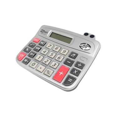 Imagem de Calculadora Básica de Mesa, 8 Dígitos, Display LCD, 13 x 14,5 x 3,5 cm, Prata