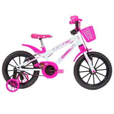 Imagem de Bicicleta Infantil Cairu ABS C-High Pro Aro 16, Branco com rosa