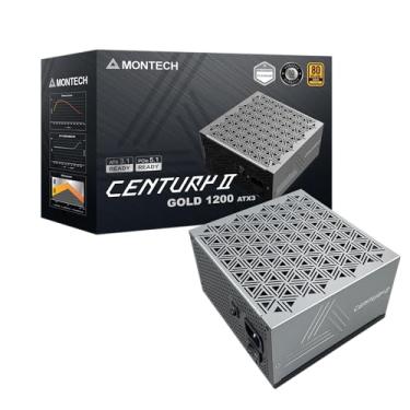 Imagem de MONTECH Century II - Fonte de alimentação para jogos ATX de alta qualidade de 1200W - 80 Plus Gold & Cybenetics Platinum - Totalmente modular - ATX 3.1 e PCIe 5.1 pronto com cabo 12V-2x6 - 10 anos de