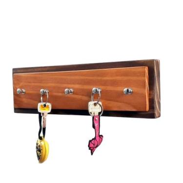 Imagem de Porta-chaves Attizana - Modelo Prático E Elegante Em Madeira, Organiza