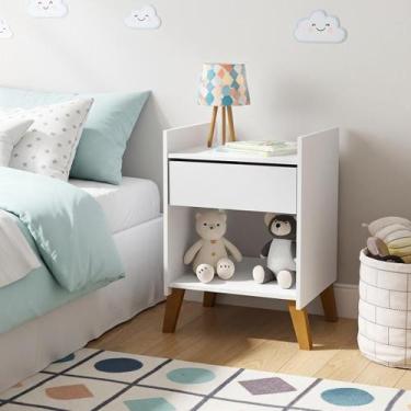 Imagem de Mesa Lateral Com Gaveta Para Quarto Organizador Mdf - Kelan