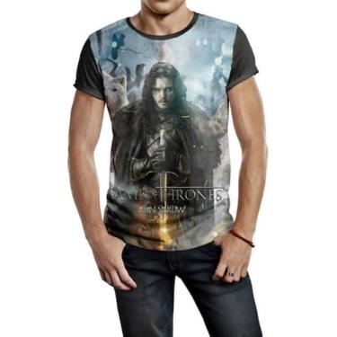 Imagem de Camiseta Masculina Game Of Thrones Jon Snow Ref:34 - smoke, Preto, M