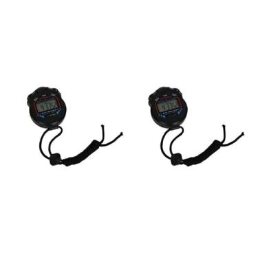 Imagem de Cronômetro Progressivo De Resistente a água Mão Digital Alarme Hora Preto 6.6x2.4x8.3Cm Com Corda(2)