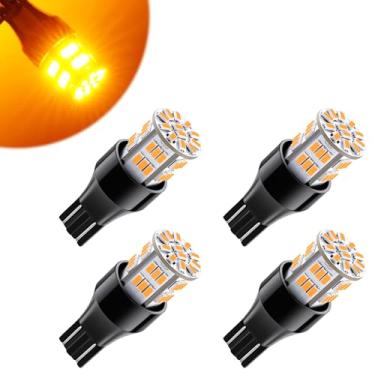 Imagem de iFunyLED 4 peças 912 921 lâmpada LED seta luz de seta 12V-24V super brilhante T15 906 904 902 922 W16W kit de luz de substituição LED para luzes piscantes de freio traseiro de carro - amarelo âmbar