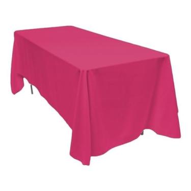 Imagem de Toalha de Mesa Oxford Grossa Retangular Decorativa para Sala de Jantar – Diversas Cores (Rosa pink,Liso)