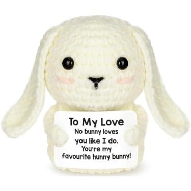 Imagem de Presentes para casal, parceiro, marido, esposa, namorada, namorado, dia dos namorados, mini coelhinho de crochê, presente de casamento, aniversário de Páscoa, presente de casamento, decoração de mesa
