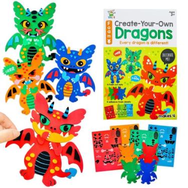 Imagem de Kit de artesanato em espuma VKPI Faça seu próprio dragão para crianças