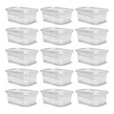 Imagem de 2X Kit 10 Potes 750Ml Herméticos Travas Marmita Reutilizável
