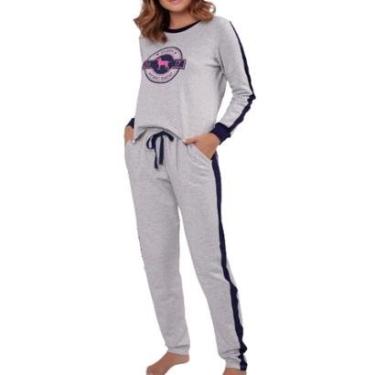 Imagem de Pijama Feminino Longo Podiun 225182 Cinza-Feminino